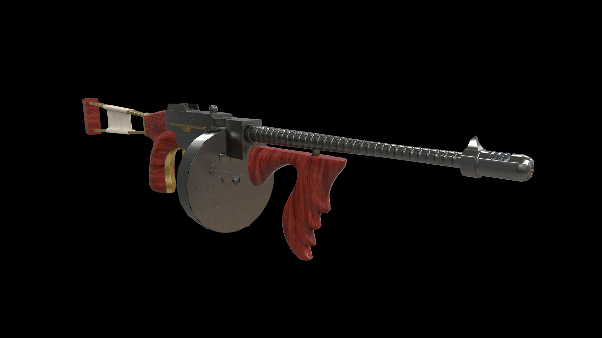 汤姆森机枪3d模型