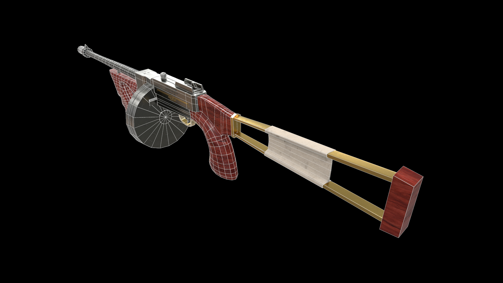 汤姆森机枪3d模型