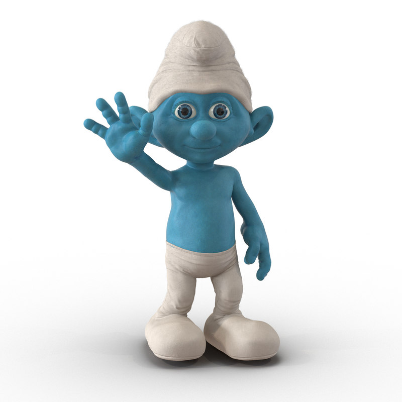 3d smurf pose 2 fur