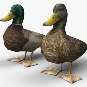 3ds low-poly ducks