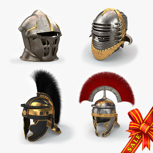 obj medieval helmets