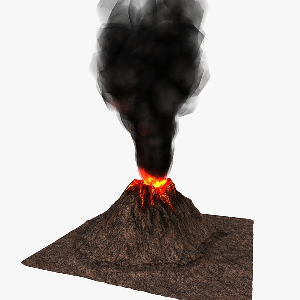 3d volcanoes mountains model