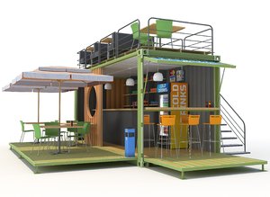 container cafe 3d max