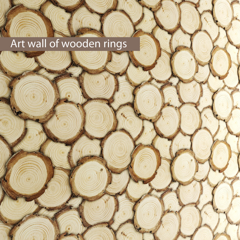 art wall wooden rings obj