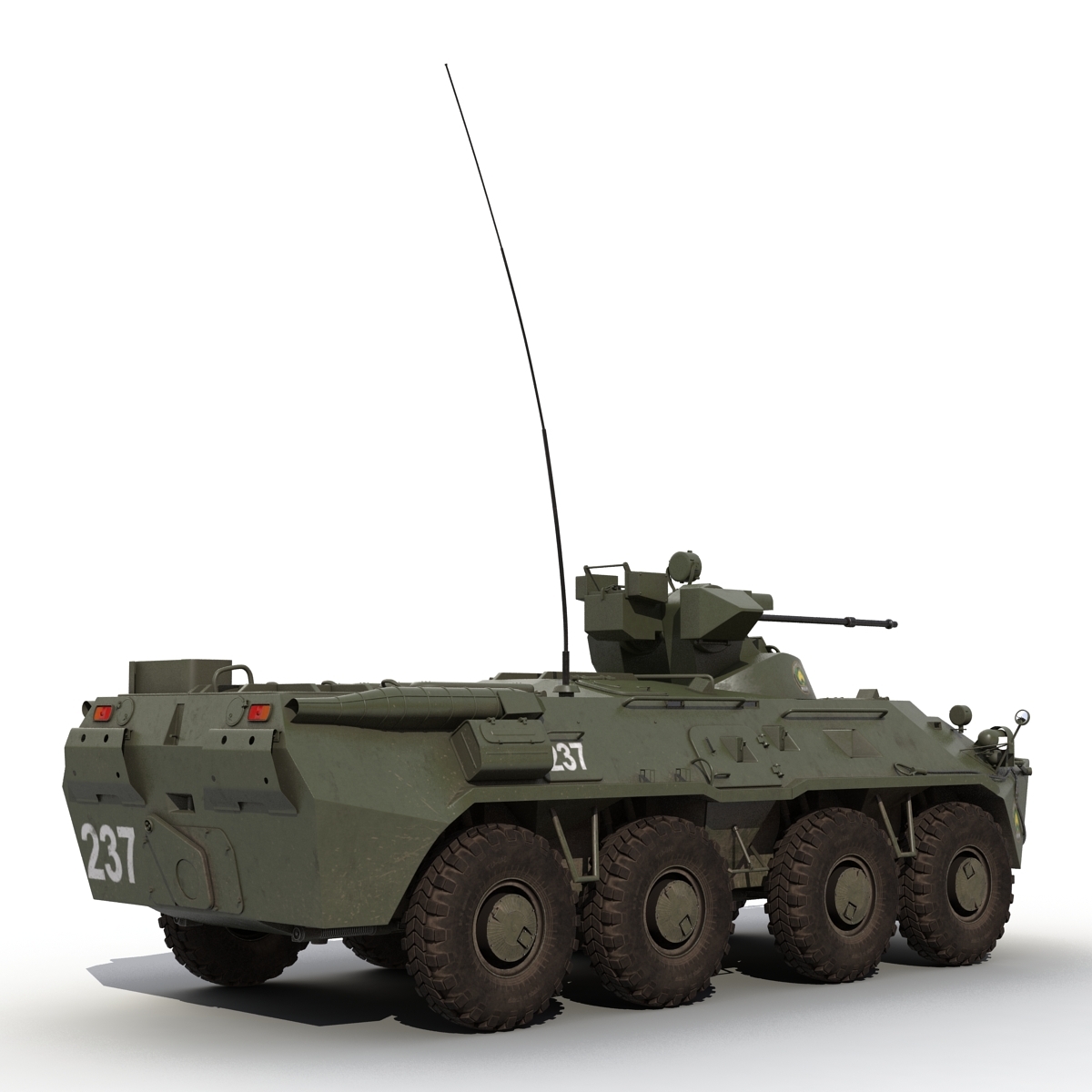 两栖装甲运兵车btr 80a rigged3d模型