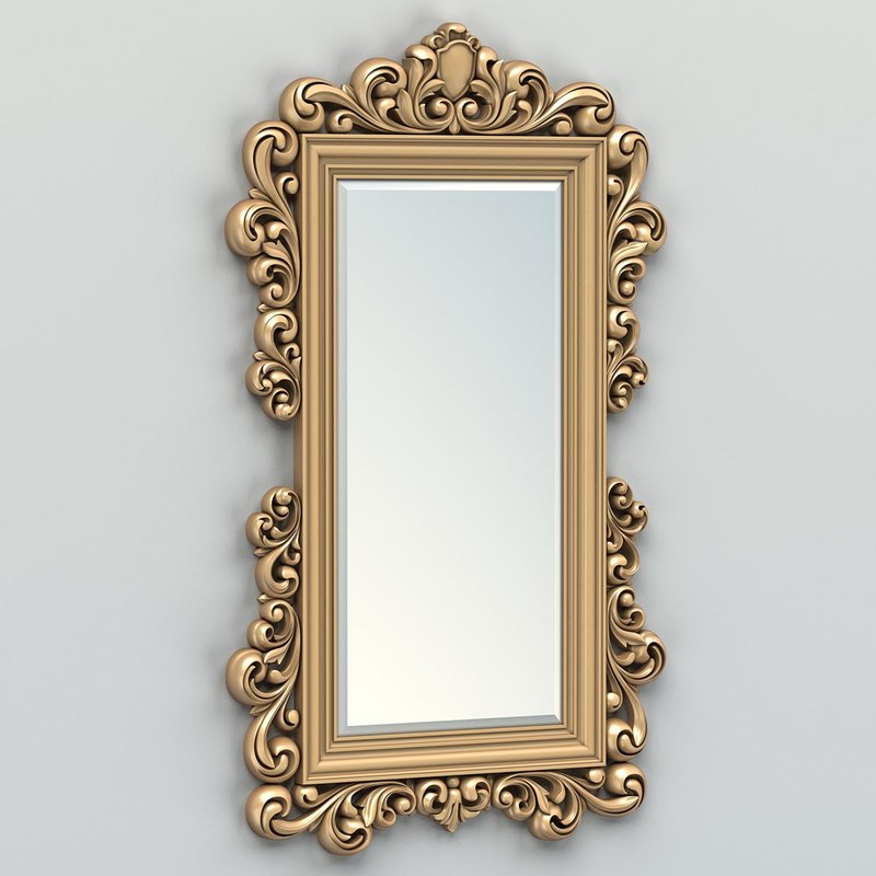 3d carved rectangle mirror frame