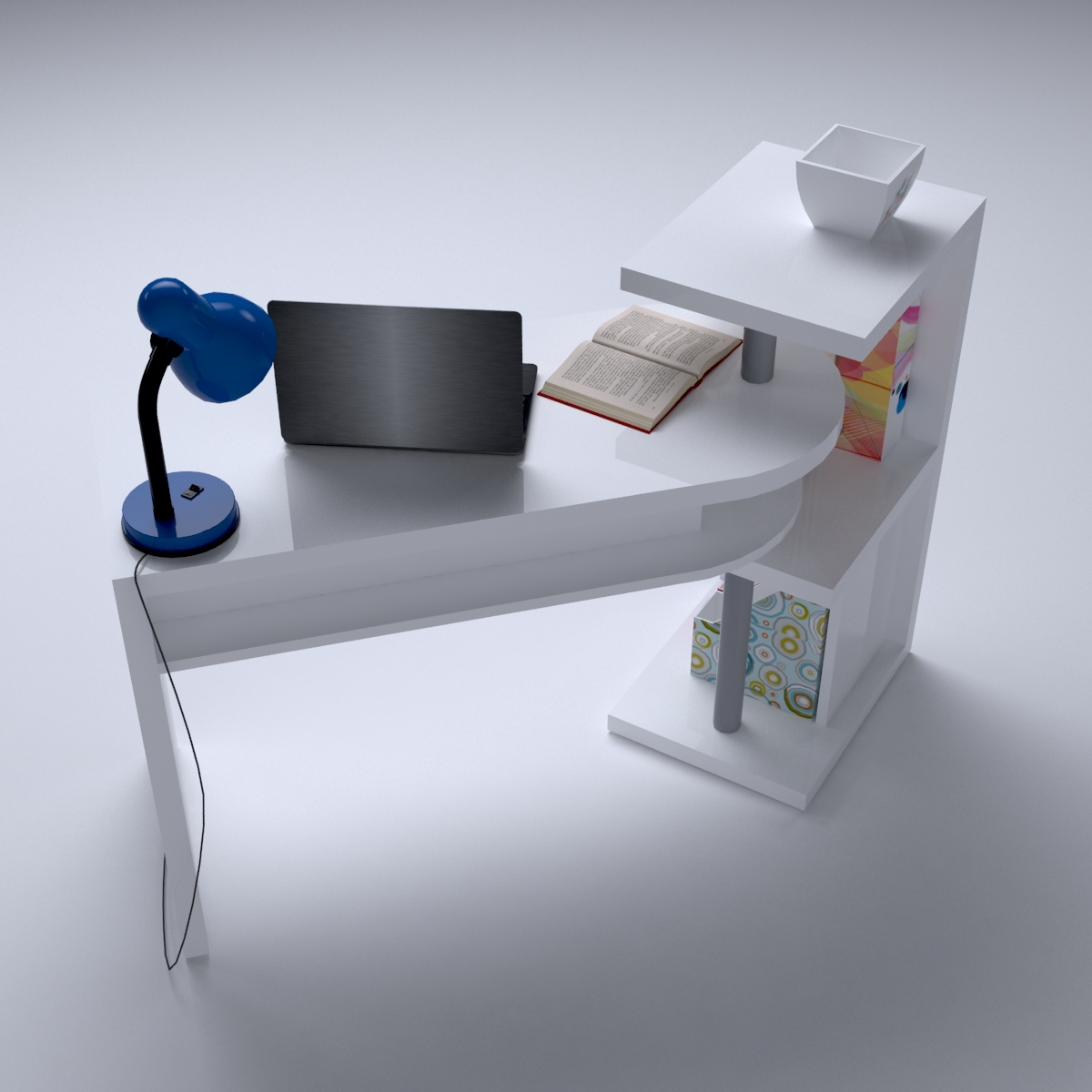 home office desk 3d c4d