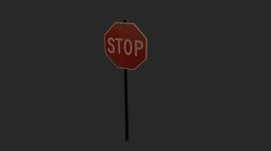free obj model stop sign