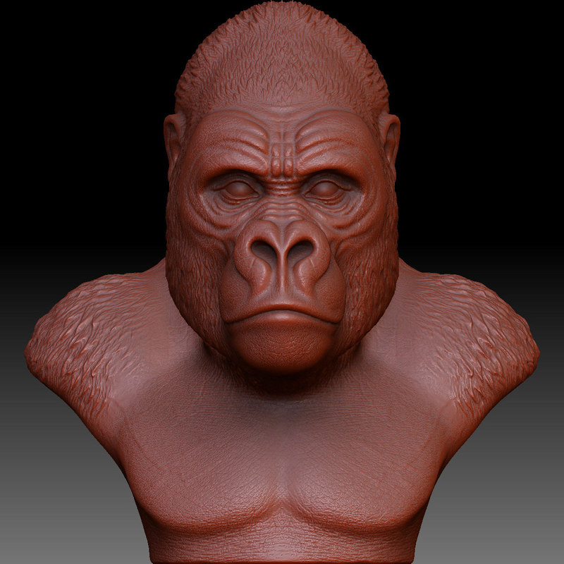 3d max gorilla head