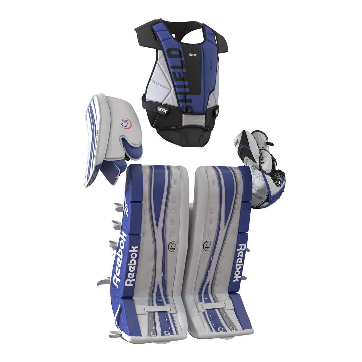 曲棍球守门员保护套件蓝色3d模型