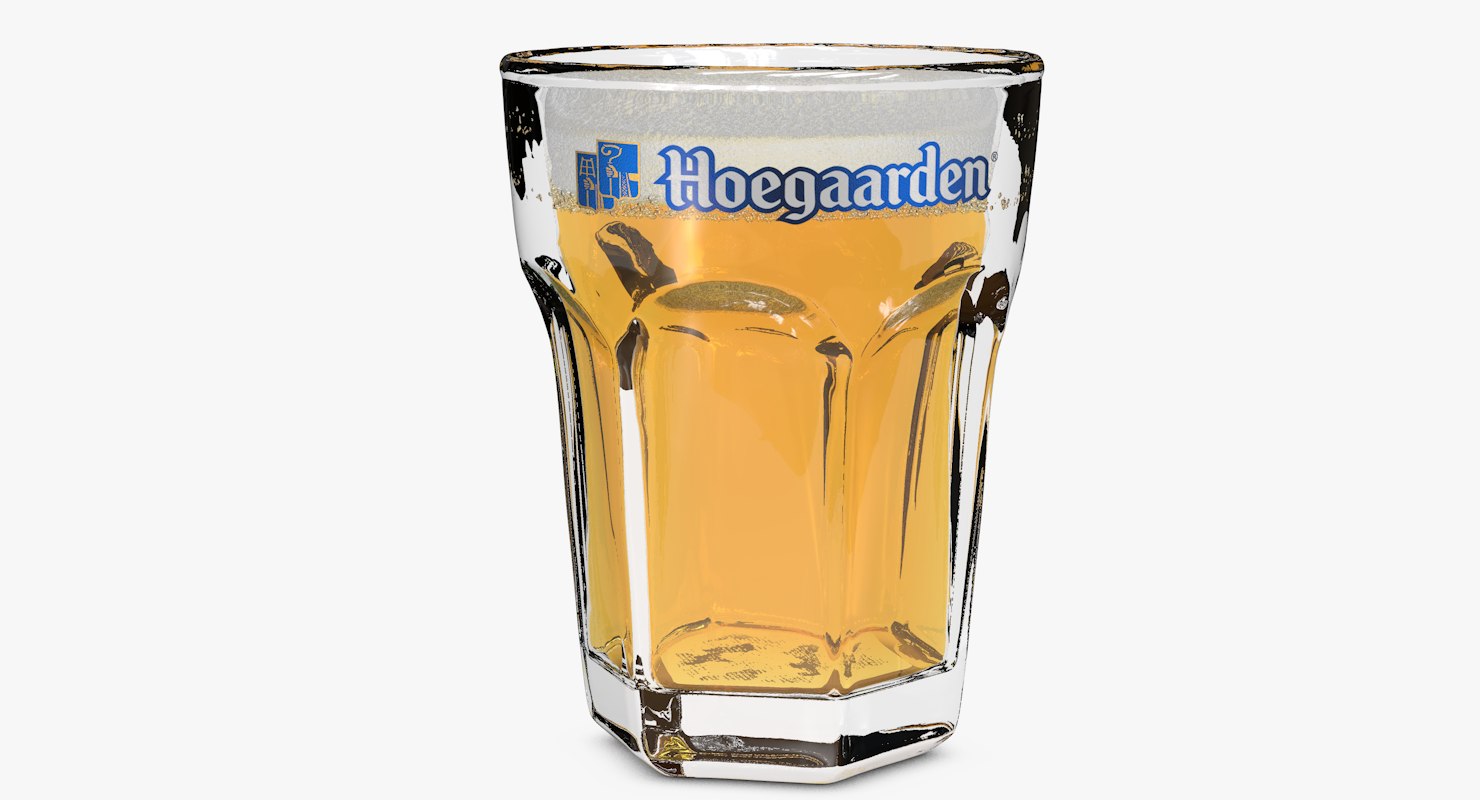 3d hoegaarden beer glass