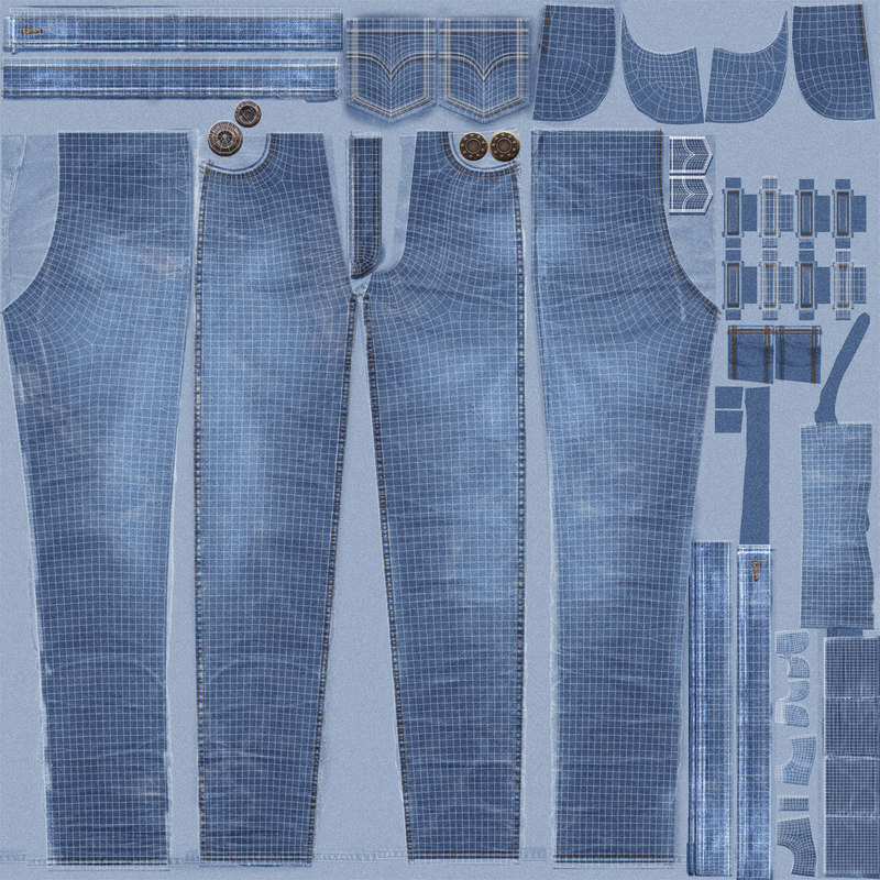 3d jeans design folded