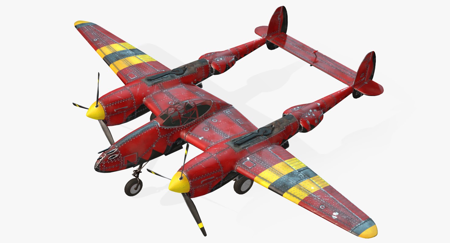 Real Time Airplane Lockheed P 38 Lightning - 