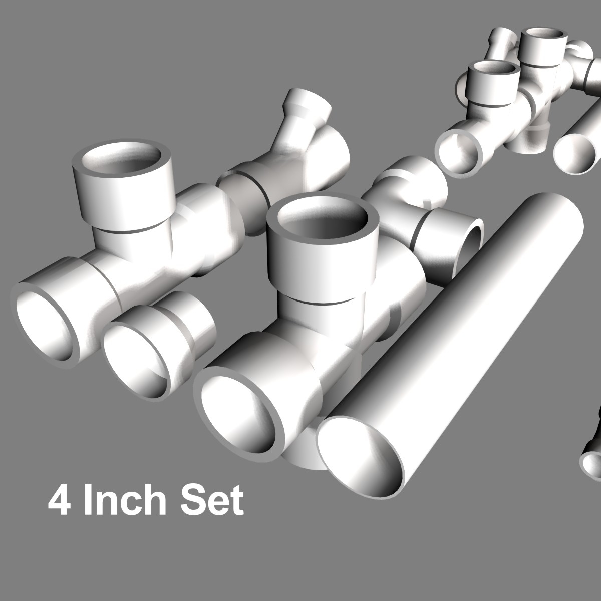 Pvc water pipes 3d model