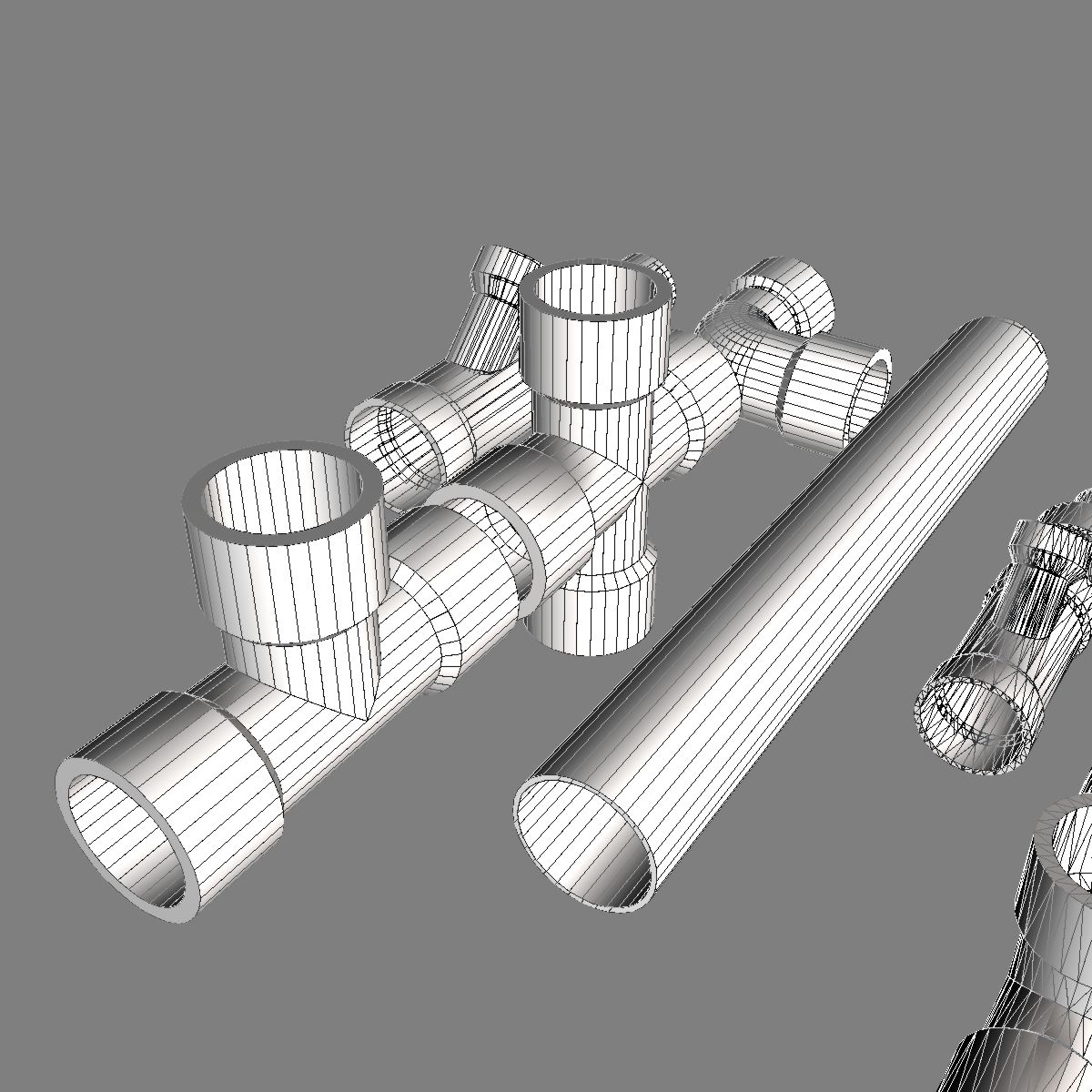Pvc water pipes 3d model