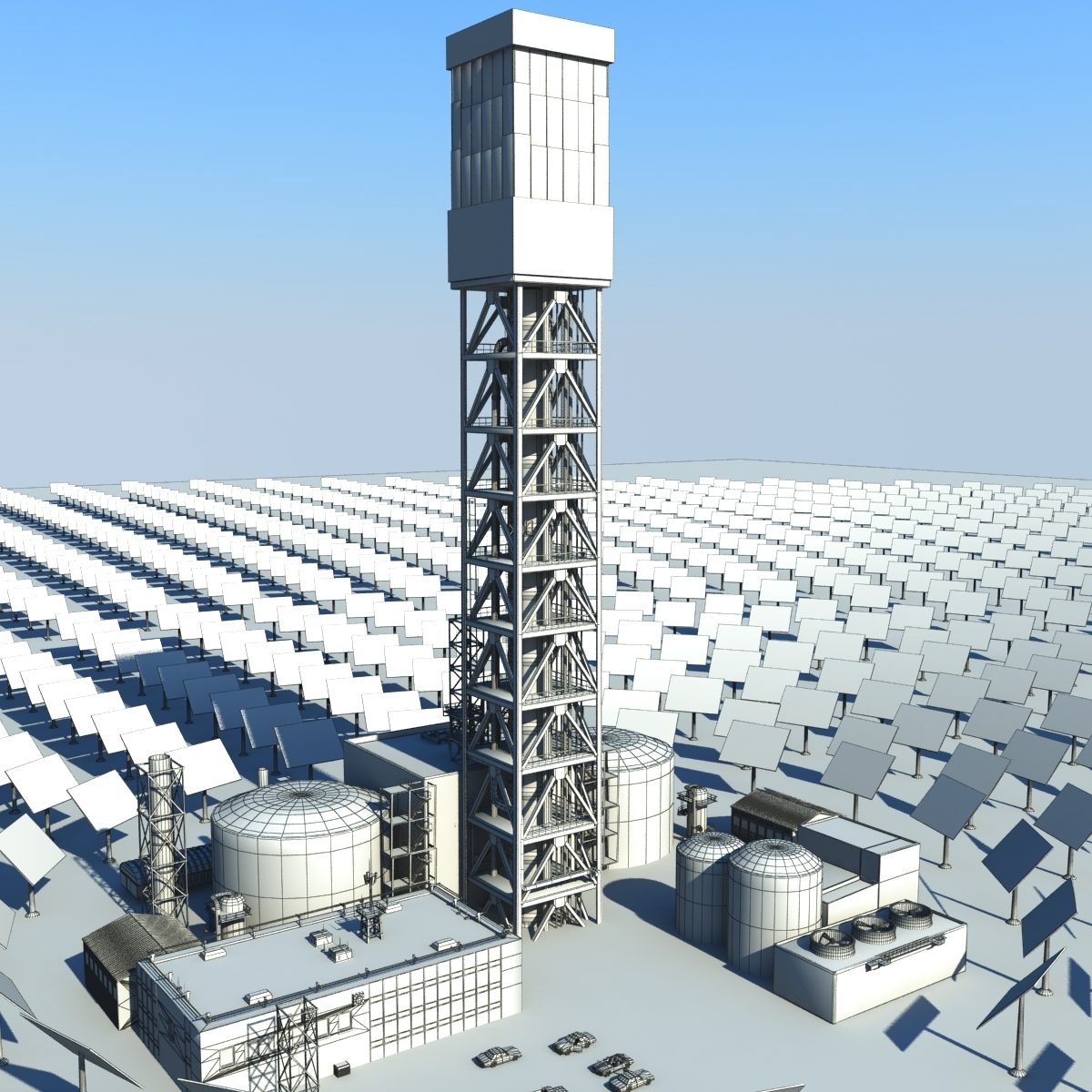 solar power plant 3d model