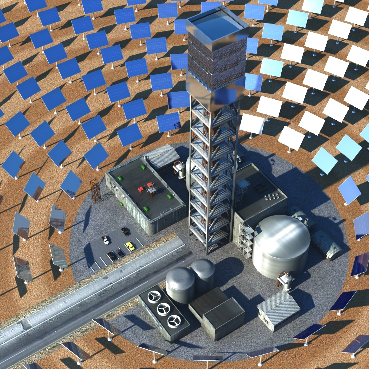 solar power plant 3d model