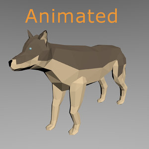 3d rigged wolf model