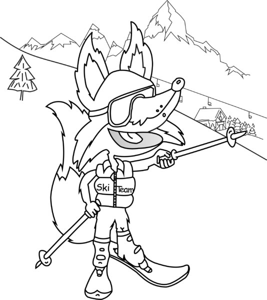 Shapes Adobe Illustrator winter ski fox