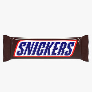 3d chocolate snickers bar model