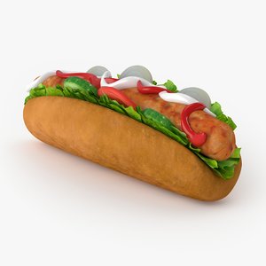 hot dog 3d max