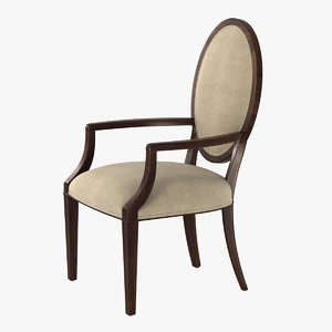 3d model of chair oval arm