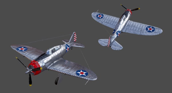 aircraft p-43 lancer real-time 3d model