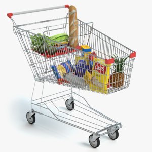 shopping cart food 3d max