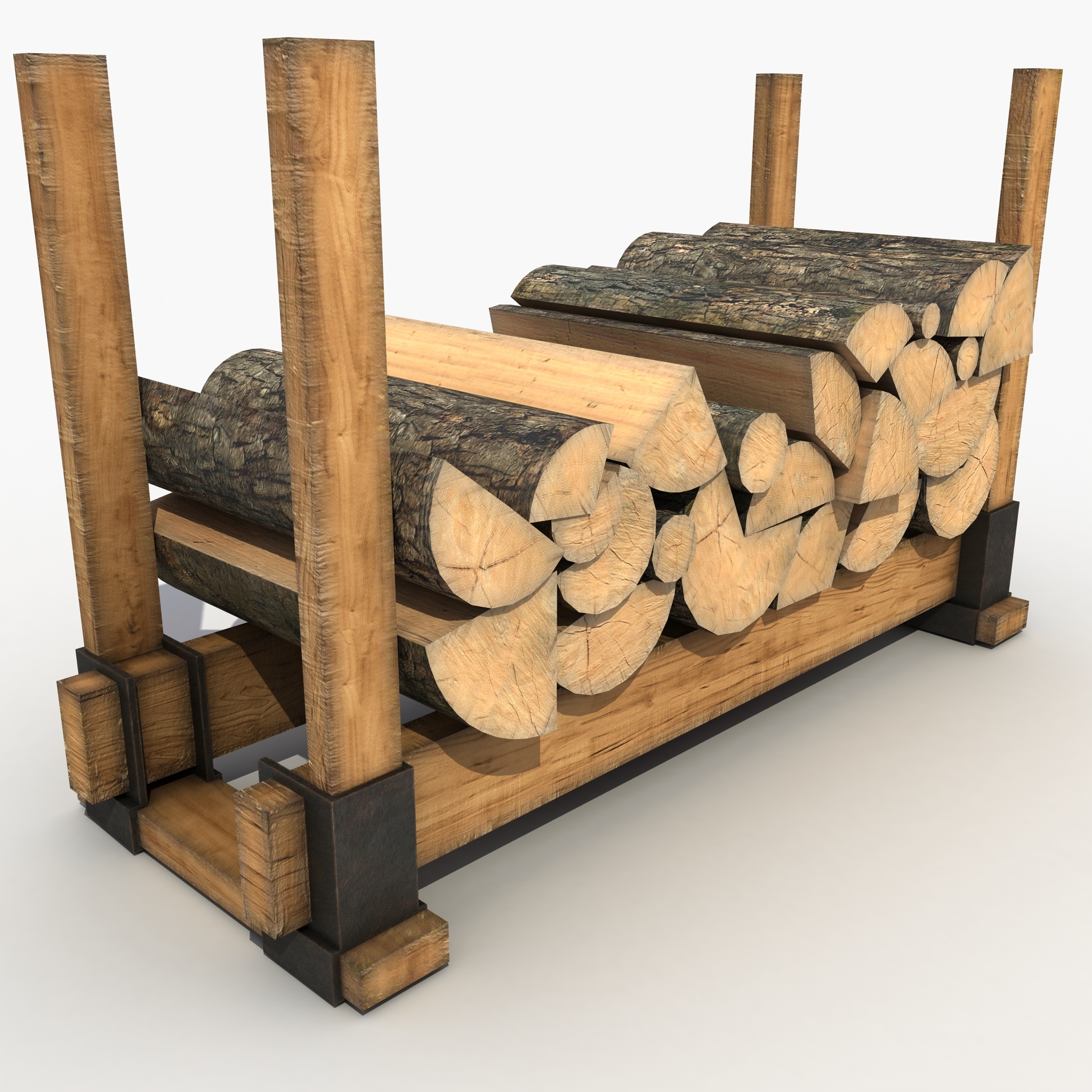 木柴堆栈3d模型