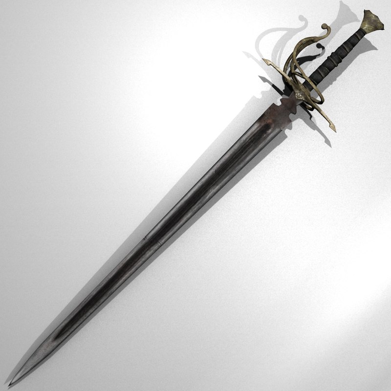 medieval gothic sword 3d blend