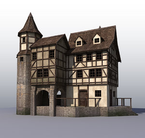 3d old house