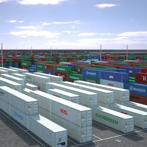 3d shipping containers model