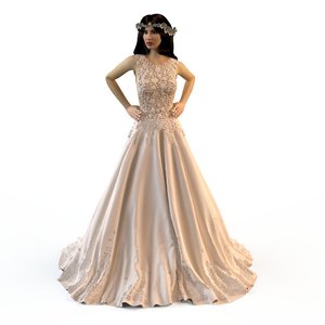 3d fashion zuhair murad wedding model