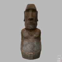 3d easter island statue
