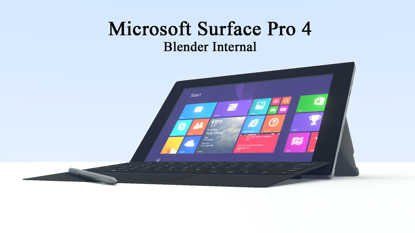 3d model microsoft surface pro 4