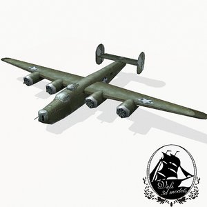 consolidated b-24 liberator bomber 3d model