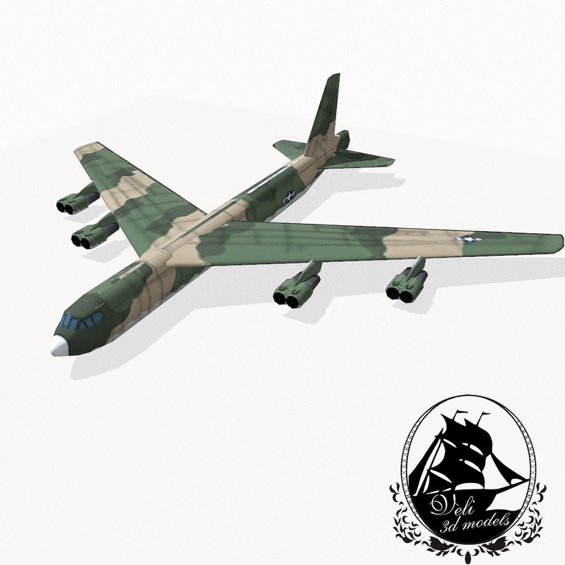 3d B-52 Stratofortress Bomber Model