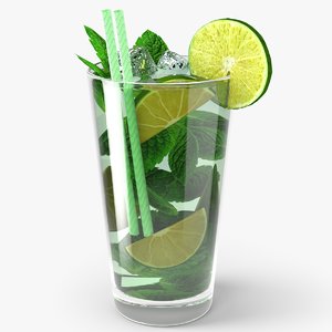 3d model of caipirinha cocktail