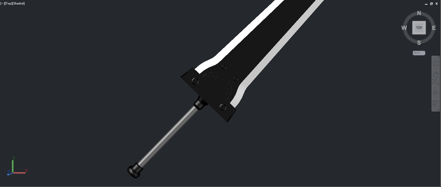 kirito black iron greatsword 3d dwg