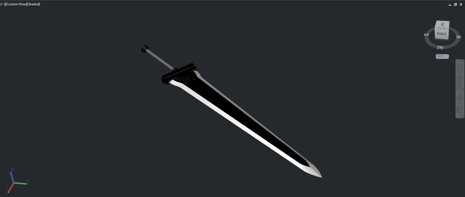 kirito black iron greatsword 3d dwg