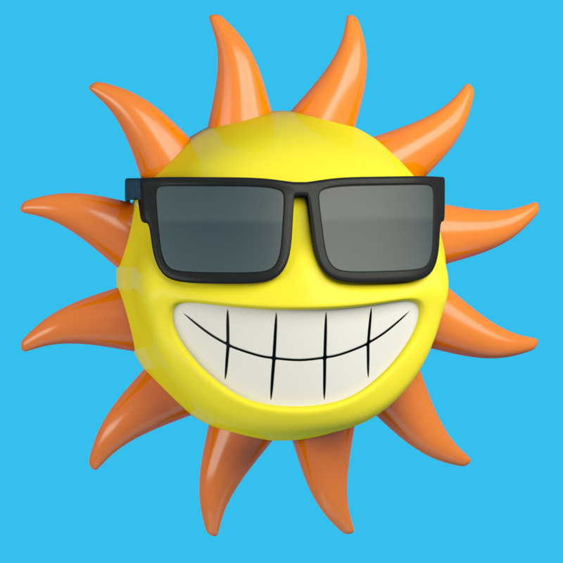 3d model cartoon sun