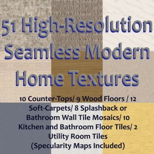 51 High Res Seamless Modern Residential Tiles (Spec Maps Included)