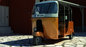 rickshaw three-wheeler samosa 3d model
