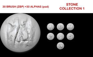 Stone brush collection 1 for ZBrush