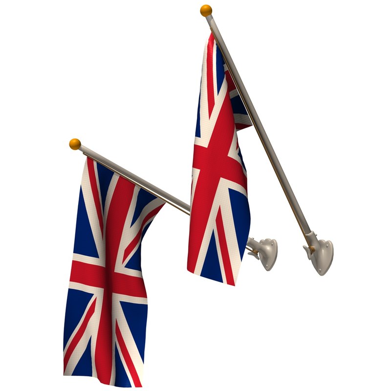 wall union jack flags c4d