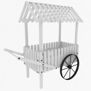 peddler flower cart 3d model