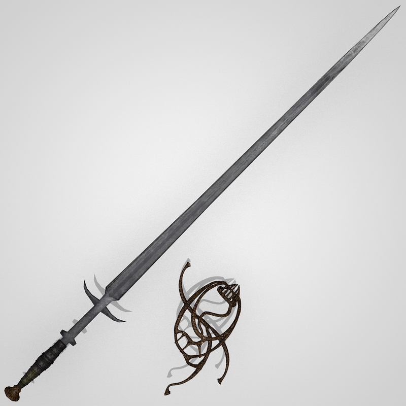 3d Model Of Medieval Gothic Rapier Sword