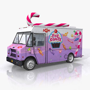candy food truck 3d model