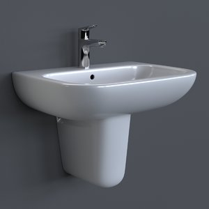 3d model photorealistic duravit d-code washbasin