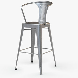 3d model vintage metal bar stool